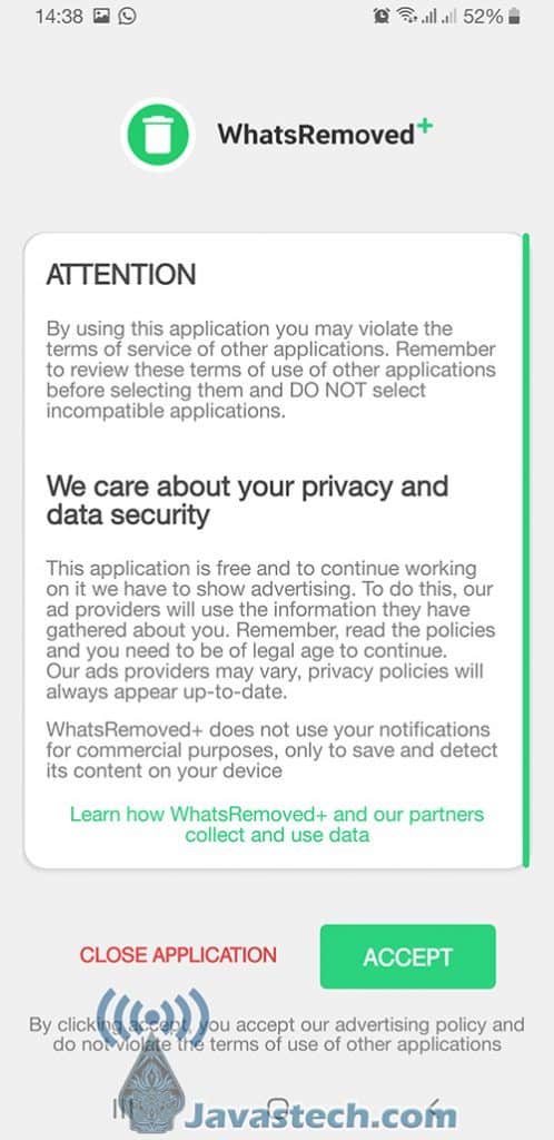Klik Accept Pada WhatsRemoved