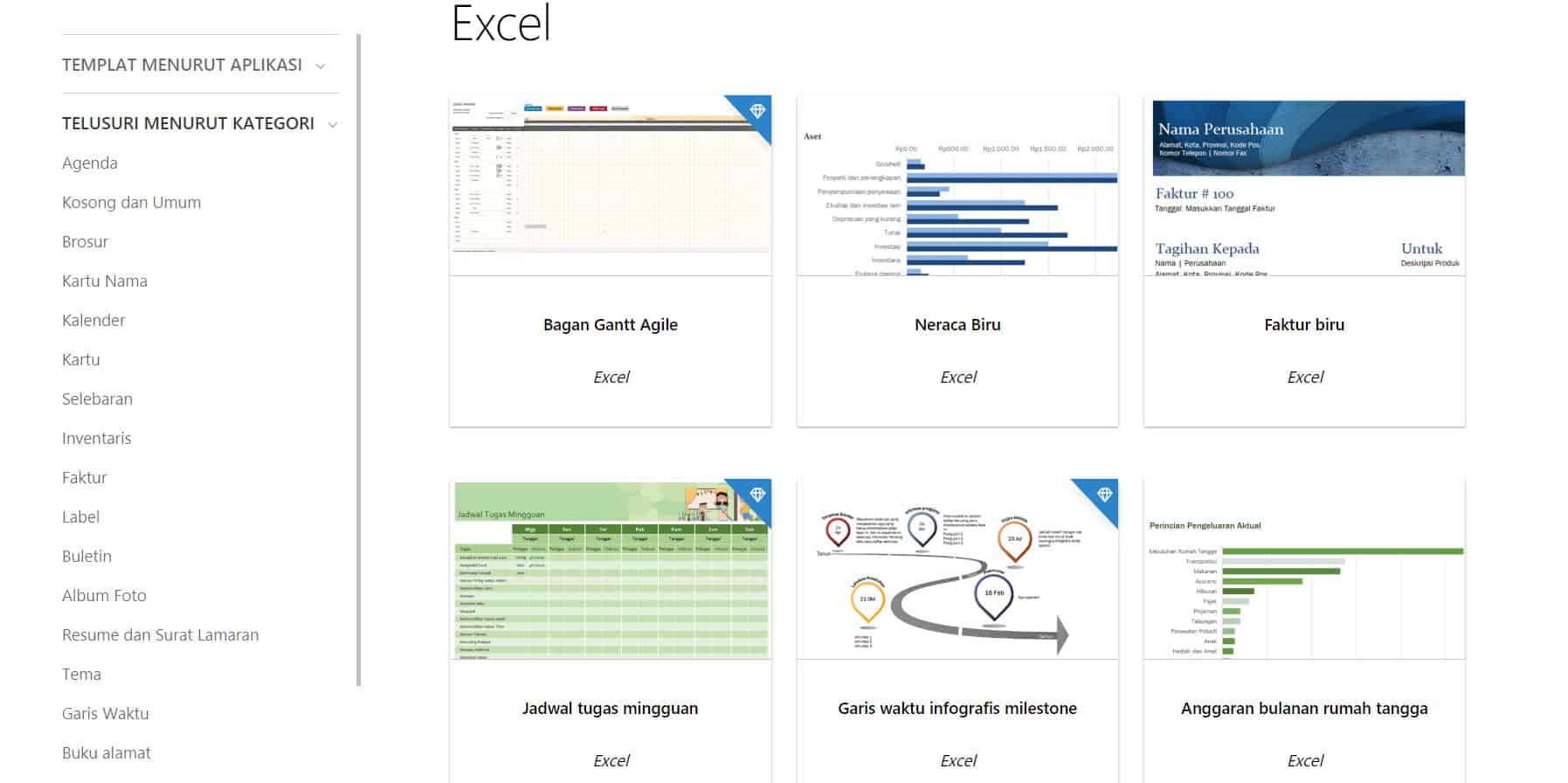 Template Microsoft Excel