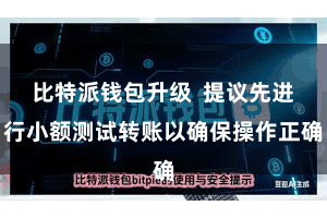 比特派钱包升级  提议先进行小额测试转账以确保操作正确