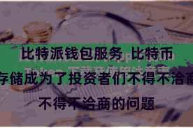比特派钱包服务  比特币的安全存储成为了投资者们不得不洽商的问题