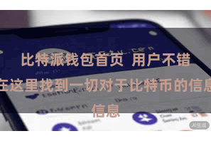 比特派钱包首页 用户不错在这里找到一切对于比特币的信息
