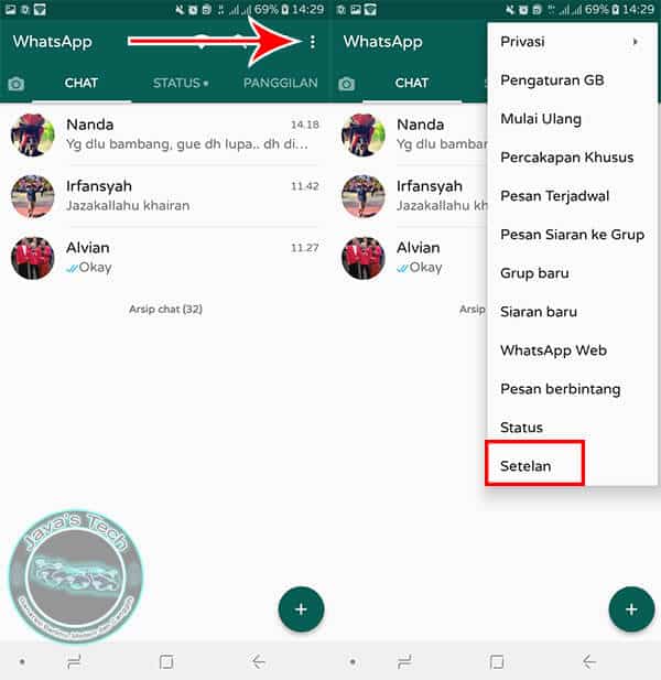 Cara membersihkan chat whatsapp
