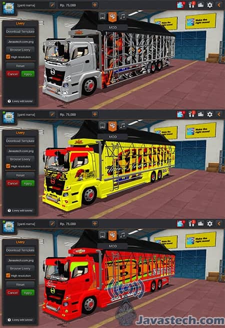 Livery Truk Hino 500 Ng - download livery bussid stj