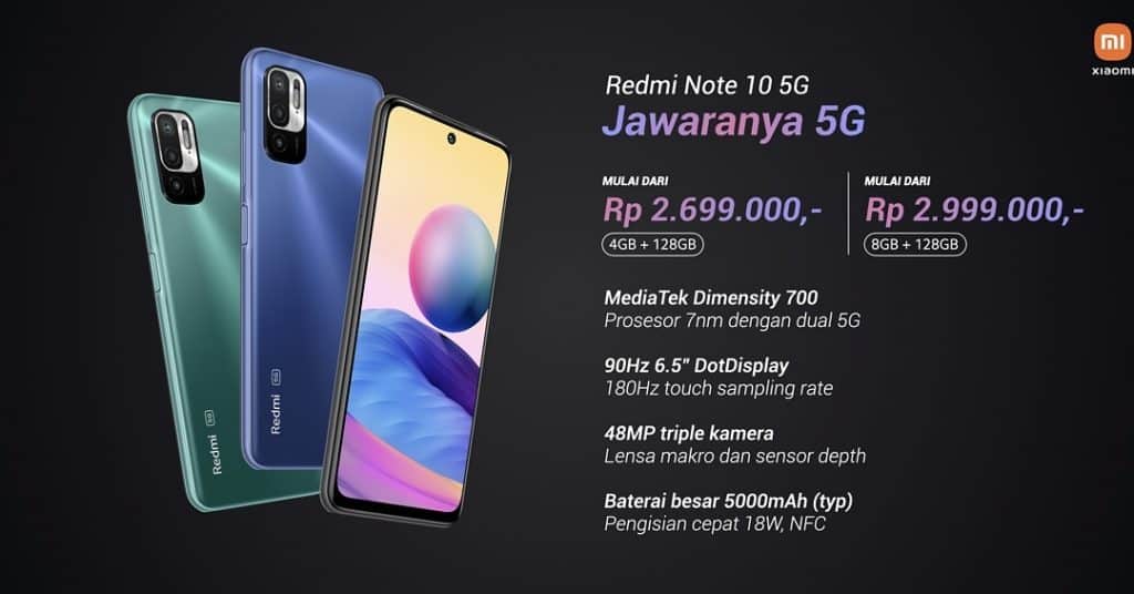 Redmi Note 10 5G, Ponsel Dual SIM 5G Buatan Xiaomi dengan Harga Miring