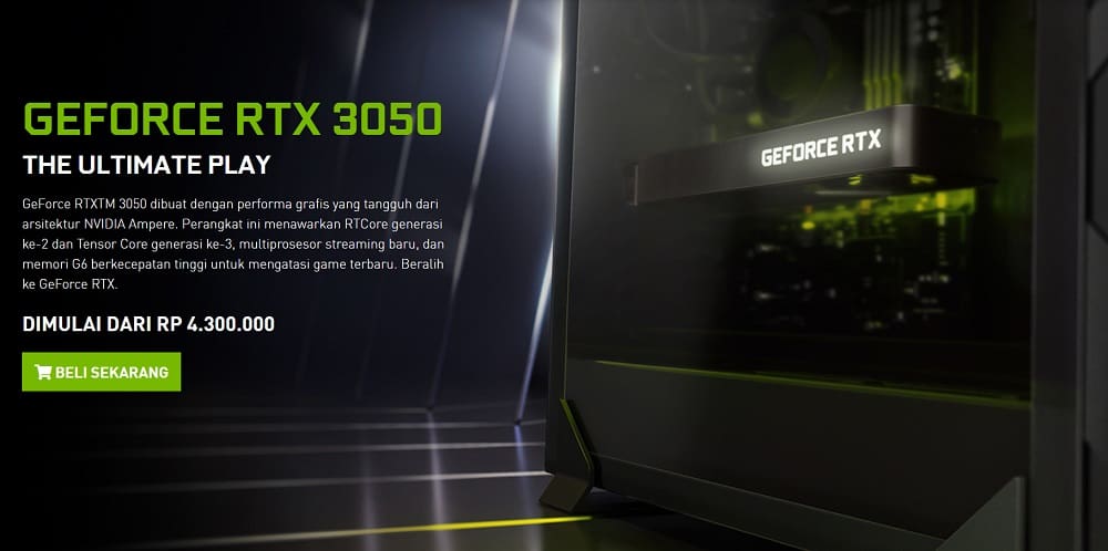 Harga Resmi Nvidia RTX 3050